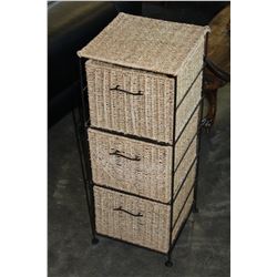 3 DRAWER SEAGRASS NIGHTSTAND