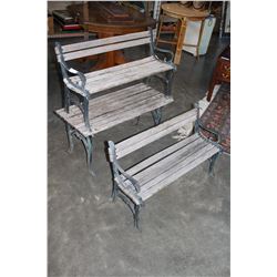 KIDS WROUGHT IRON PATIO TABLE AND BENCHES