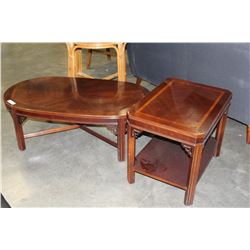 TWO PIECE LANE FURNITURE COFFEE AND ENDTABLE SET