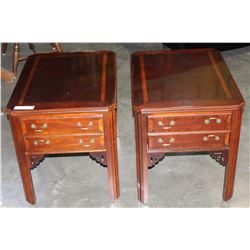 PAIR OF TWO DRAWER DESIGNER ENDTABLES