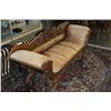 Image 2 : REPRODUCTION CARVED ENTRY BENCH WITH DISTRESSED LEATHER