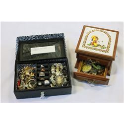 TWO DRESSER BOXES WITH CONTENTS