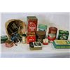 Image 1 : BASKET OF COLLECTOR SPOONS AND COLLECTIBLE TINS