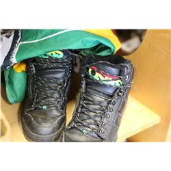 SIZE TEN BOB MARLEY SHOES AND FLAG