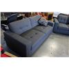 Image 2 : AS NEW HOME ELEGANCE MODERN SQUARE ARM DARK GREY FABRIC SOFA AND LOVESEAT AND TWO THROW PILLOWS
