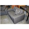 Image 3 : AS NEW HOME ELEGANCE MODERN SQUARE ARM DARK GREY FABRIC SOFA AND LOVESEAT AND TWO THROW PILLOWS