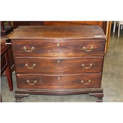 VINTAGE MAHOGANY 3 DRAWER DRESSER