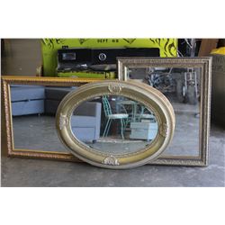 THREE LARGE WALL MIRRORS