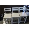 Image 2 : THREE WHITE WOOD BAR STOOLS