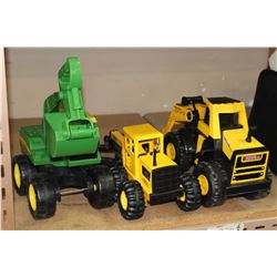 TWO TONKA TRUCKS AND JOHN DEERE