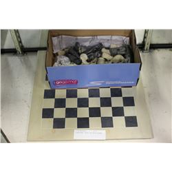 SOAPSTONE CHESS SET WITH BOARD