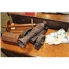Image 1 : BOX OF WOODEN WARES AND POTTERY GLOVE PLANTER