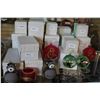 Image 1 : SHELF LOT OF HANDBLOWN MONEY, BEAR ORNAMENTS AND TEALIGHTS (MIXED)