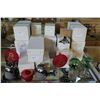 Image 1 : SHELF LOT OF HANDBLOWN MONEY, BEAR ORNAMENTS AND TEALIGHTS (MIXED)
