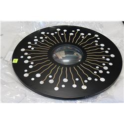 ROUND CONVEX MIRROR WITH MOTHER OF PEARL INLAID FRAME
