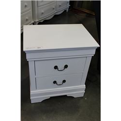 FLOOR MODEL HOME ELEGANCE 2-DRAWER WHITE NIGHTSTAND