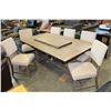 Image 1 : NEW HOME ELEGANCE RUSTIC FARMHOUSE STYLE DINING TABLE WITH METAL ACCENT BANDING AND 6 UPOLSTERED STU