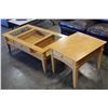 Image 1 : MAPLE GLASS TOP COFFEE TABLE AND ENDTABLE