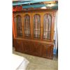 Image 1 : LARGE TWO PIECE BEVELLED GLASS DISPLAY CABINET