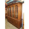 Image 2 : LARGE TWO PIECE BEVELLED GLASS DISPLAY CABINET