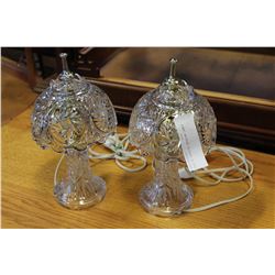 PAIR OF CRYSTAL BEDROOM LAMPS