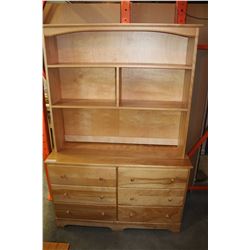 TWO PIECE PINE DISPLAY CABINET