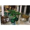 Image 1 : LOT OF VINTAGE COLORED GLASS SERVING PIECES