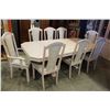 Image 1 : BLEACHED OAK DINING TABLE WITH LEAF AND 8 CHAIRS