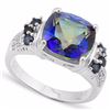Image 1 : Natural Ocean Mystic, Sapphire & Diamond 8.32 ct Ring