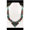 Image 1 : Tibet Hand Made Turquoise & Coral Necklace
