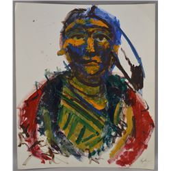 ORIGINAL NEZ PERCE PAINTING BY FRANK BUFFALO HYDE