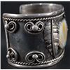 Image 3 : NAVAJO SILVER CUFF SIGNED WITH LOGO