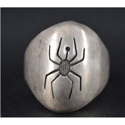 NAVAJO SILVER RING SIGNED TS