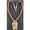 Image 1 : CORAL NECKLACE WITH CARVED PENDANT