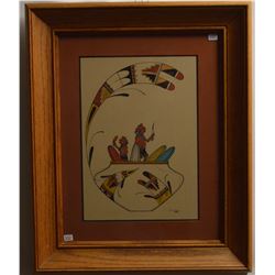 HOPI PAINTING BY E SUMATZKUKU