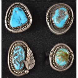 FOUR NAVAJO SILVER RINGS