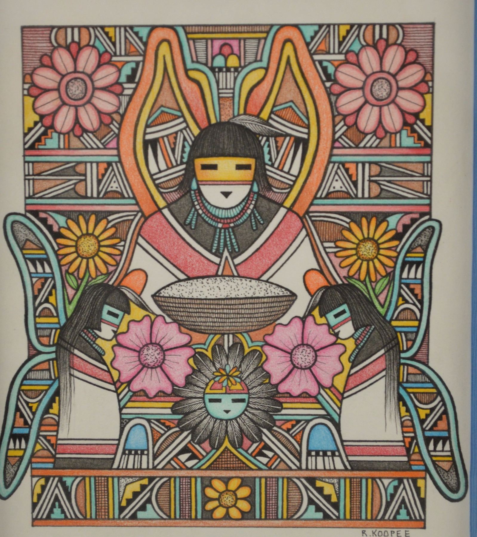 Hopi Rabbit Drawing ORIGINAL HOPI DRAWING BY RON KOOPEE