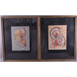 TWO POTAWATOMI PRINT BY WOODY CRUMBO