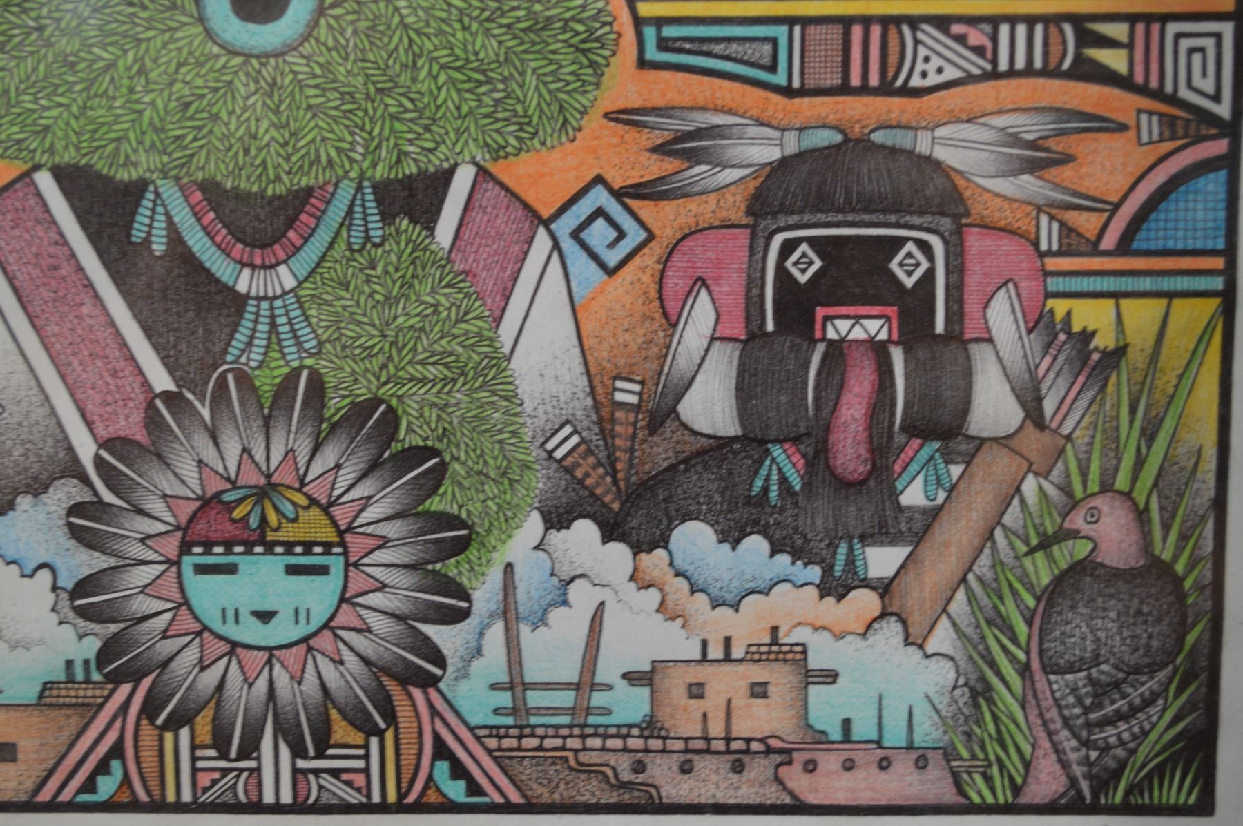 Hopi Rabbit Drawing ORIGINAL HOPI DRAWING BY RON KOOPEE