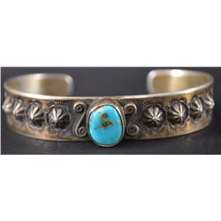 NAVAJO SILVER BRACELET BY VERNON TRACY