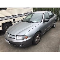 2002 CHEVROLET CAVALIER, GREY 4 DOOR SEDAN, VIN #3G1JC52F845110098, 189,755KMS,  GAS, AUTO,RD, CD,