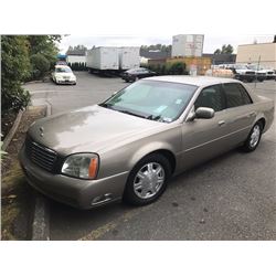 2004 CADILLAC DEVILLE, YELLOW, 4 DOOR SEDAN, VIN # 1G6KD54Y74U230050, 176,450KMS, GAS, AUTOMATIC,