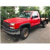 Image 1 : 2004 CHEVROLET SILVERADO, RED, FLATDECK, VIN # 1GBHK34G74E359915, 106,571KMS, GAS, AUTOMATIC,