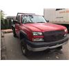 Image 2 : 2004 CHEVROLET SILVERADO, RED, FLATDECK, VIN # 1GBHK34G74E359915, 106,571KMS, GAS, AUTOMATIC,