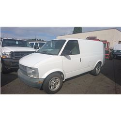 2005 CHEVROLET ASTRO VAN, WHITE, VIN #1GCDM19X95B125442, 166,786KMS, RD, GAS, AUTOMATIC, 1 ICBC