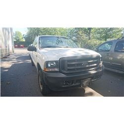 2004 FORD F250, PICKUP, WHITE, VIN# 1FTNX21L54ED42140, TMU, GAS, AUTOMATIC, DEAD BATTERY