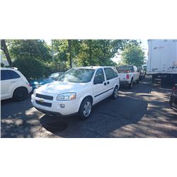 2008 CHEVROLET UPLANDER, PASSENGER VAN, WHITE, VIN# 1GNDU23148D130526, 123,188KMS, GAS, AUTOMATIC,