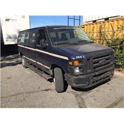2013 FORD E-350 XL SUPERDUTY, 3 DR PASS VAN, BLUE, VIN # 1FBNE3BL7DDA73093