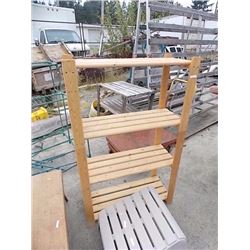 WOOD SHELF UNIT - 4 SHELF
