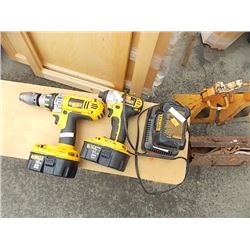 DEWALT 18VOLT SET - 2 DRILLS, 3 BATTERIES & CHARGR
